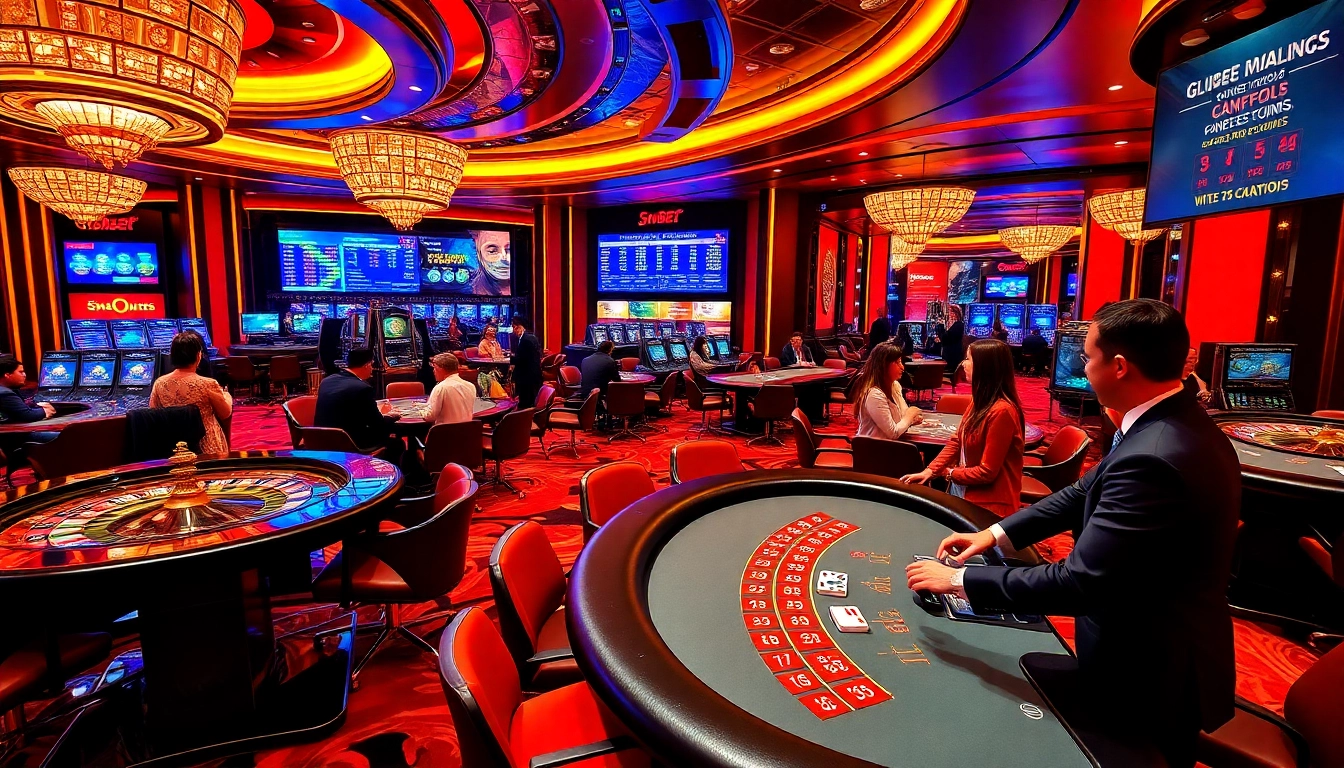 Experience the luxury of 333bet with vivid casino elements, including tables and players in action.