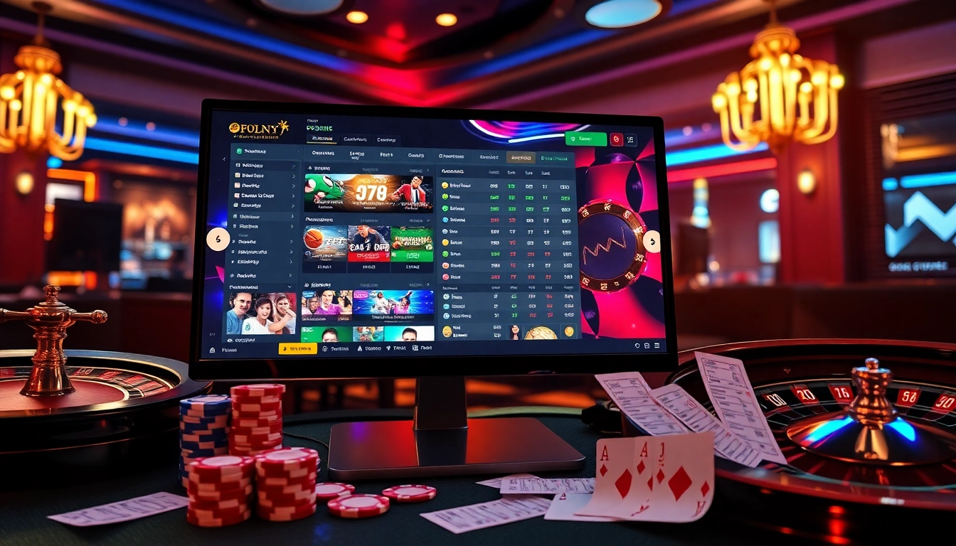 Exciting online betting experience at a premier site de pari en ligne with vibrant casino elements.