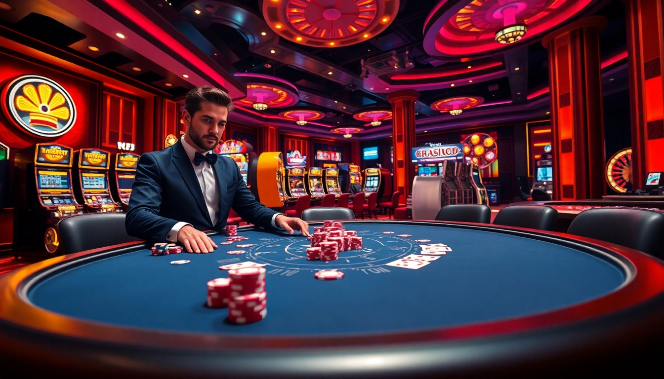 Engage in thrilling gameplay at a casino crypto sans KYC 2026, featuring luxurious poker tables.