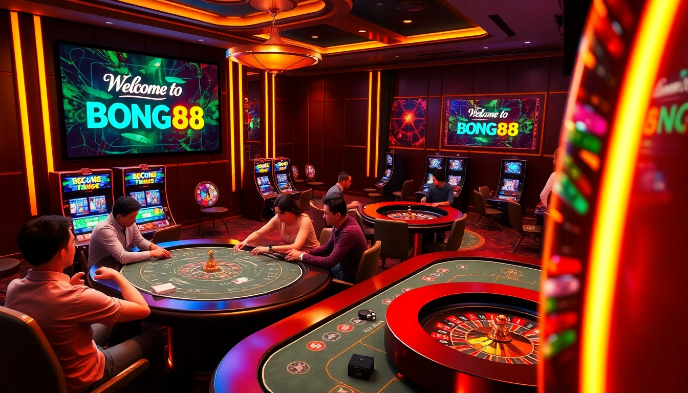Experience thrilling casino action at https://bong88.casa/ with poker tables and vibrant slot machines.