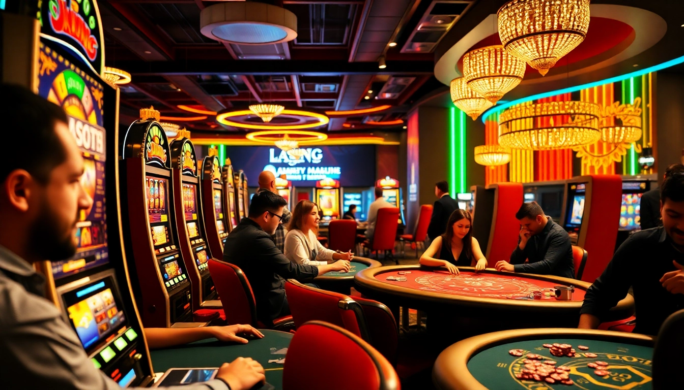Jouez à casino en ligne avec une expérience immersive, players engaging and enjoying games.