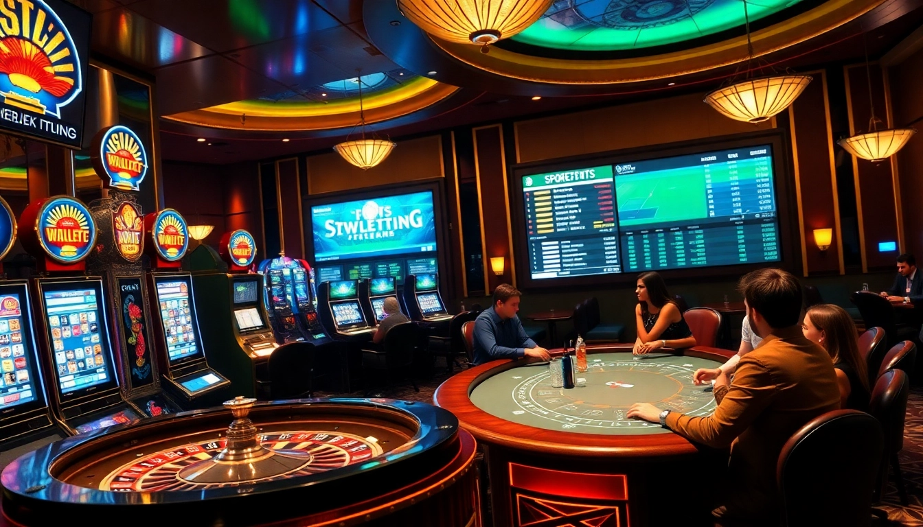 Experience the thrill of a site de pari en ligne with vibrant casino visuals and live betting excitement.