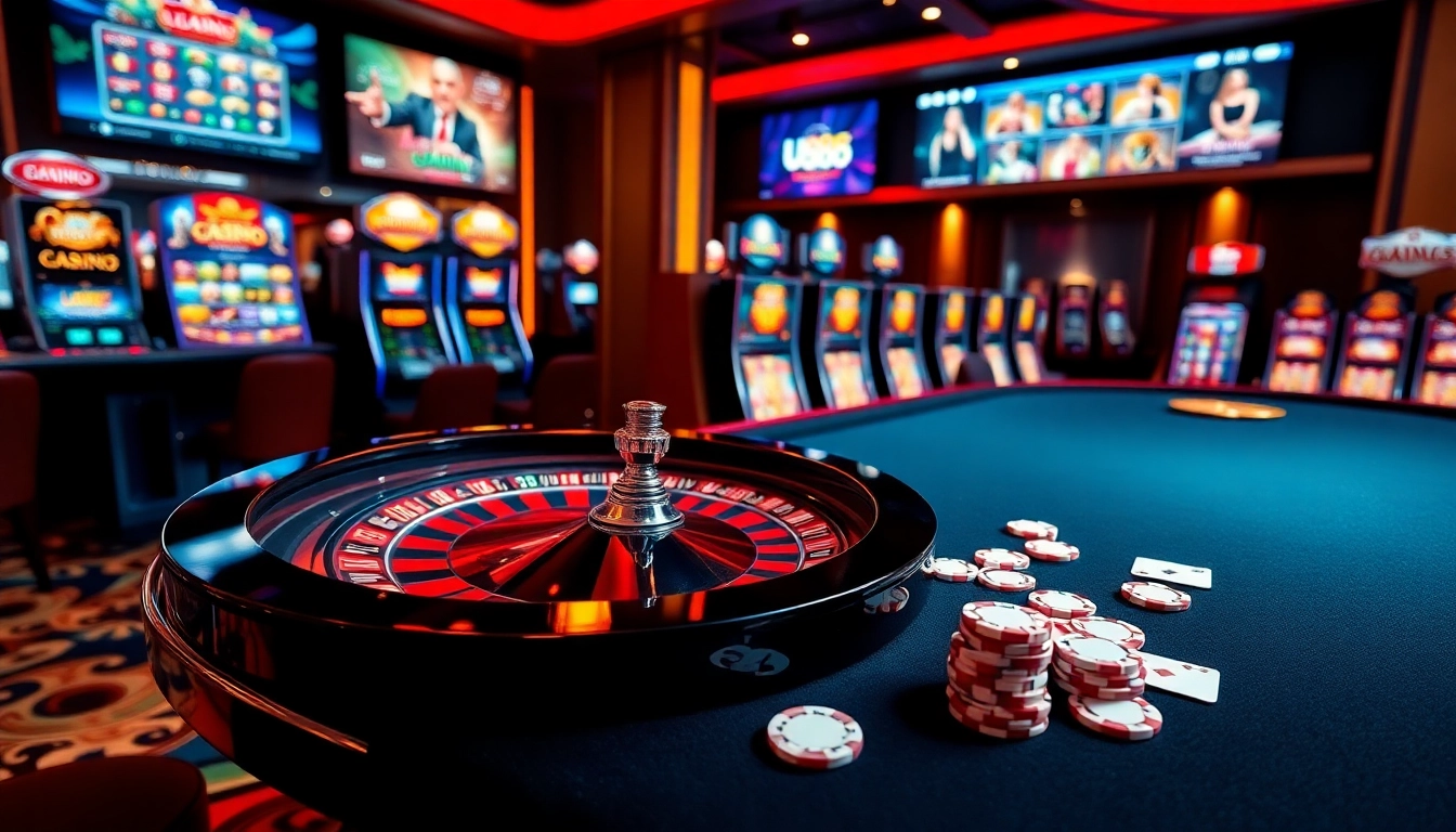 Experience the excitement of u 888 with an elegant casino scene featuring roulette and sophisticated gaming.