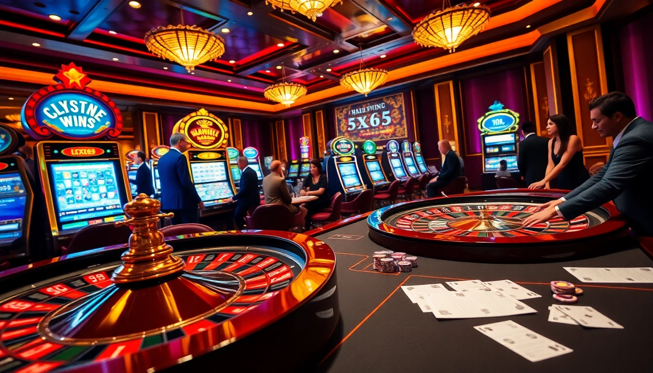 Experience the excitement of winning at https://xx88.lol/ with a luxurious casino setting featuring vibrant games.