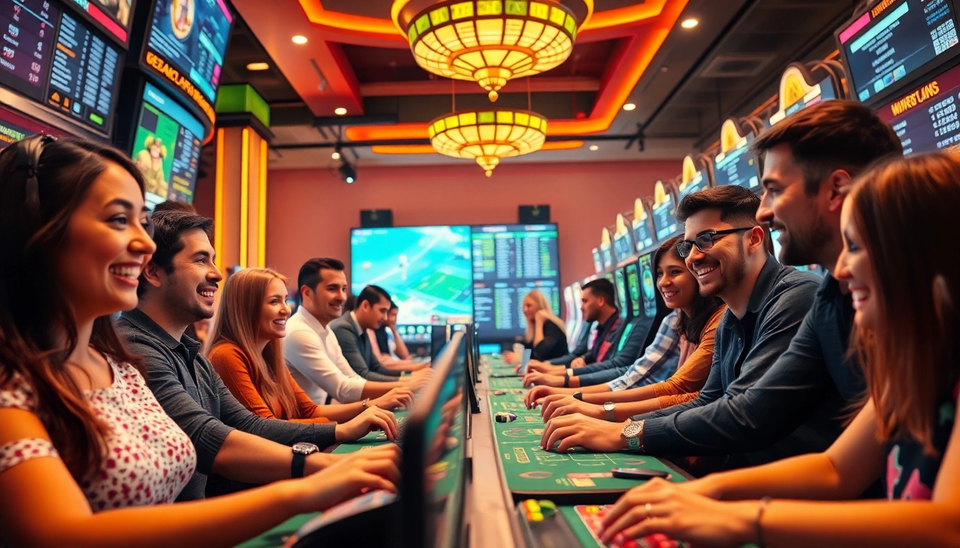 Thrilling online gambling experience at https://057789.com/ with players engaging in sports betting and casino games.