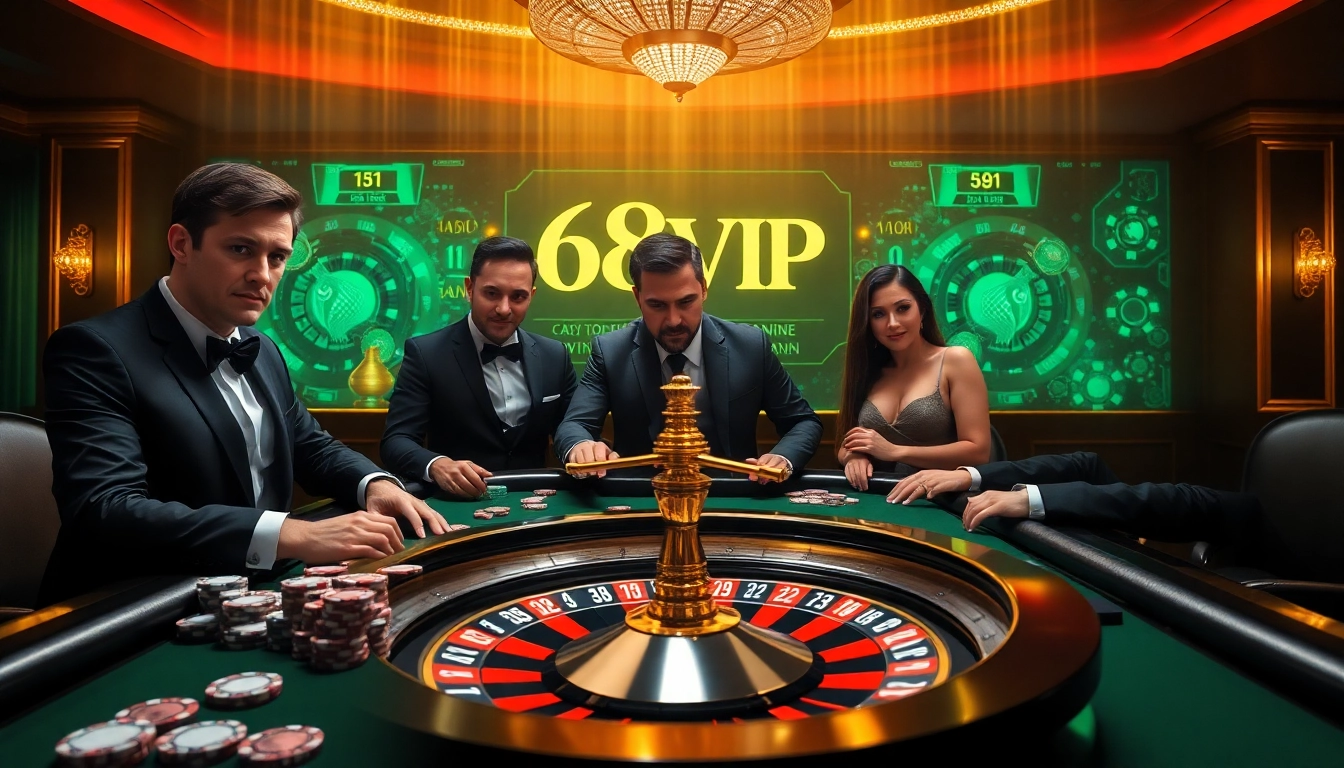 Experience the excitement of winning with Link Vào Nhà Cái 68VIP at a glamorous casino table.