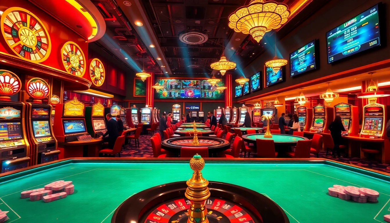 Players enjoying exciting games at FLY88COM's vibrant online casino atmosphere.